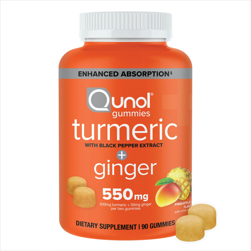 [Australia] - Qunol Turmeric and Ginger with Black Pepper Gummies, Joint Health Support, 90 Count (Pack of 1) 