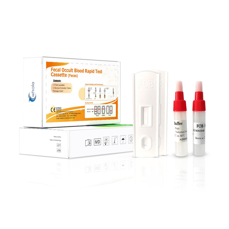 FOB Test Bowel Test Kit immunochemical Fecal Occult Blood (iFOB) Home use and Stool Test for Ulcers, Polyps, Colitis (2 pcs)