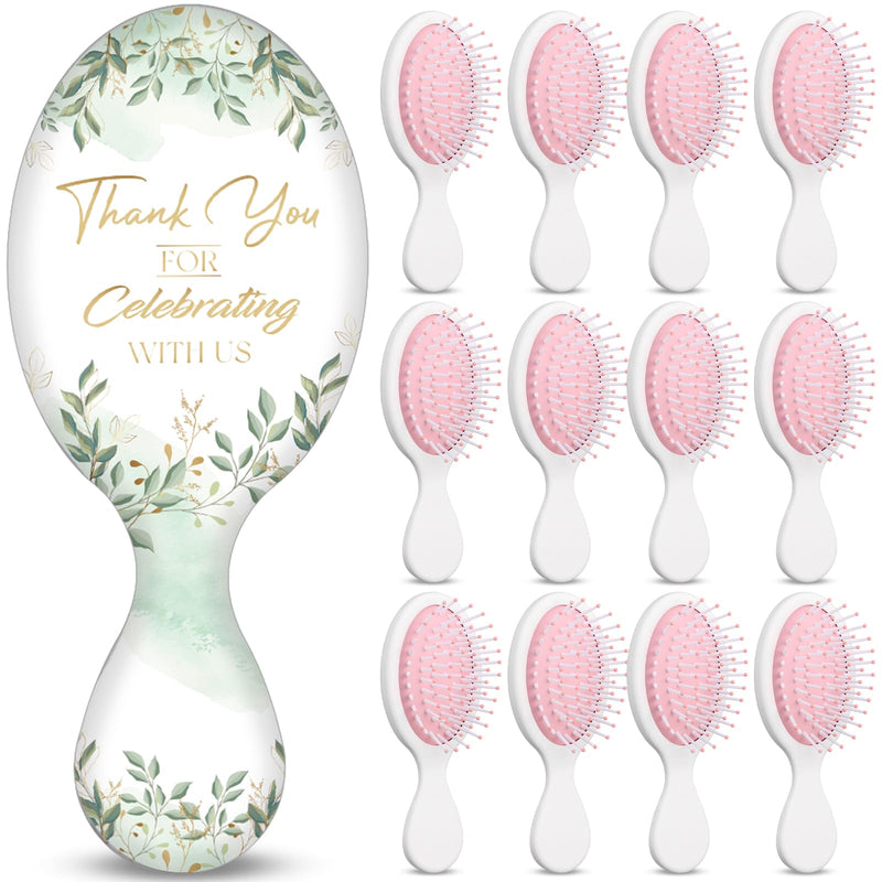 [Australia] - Meanplan 12 Pcs Mini Hair Brush Bulk Wedding Bridal Shower Favors for Guests Thank You for Celebrating Travel Hair Brush Bridal Shower Favors Bridesmaid Proposal Party Gifts for Women 