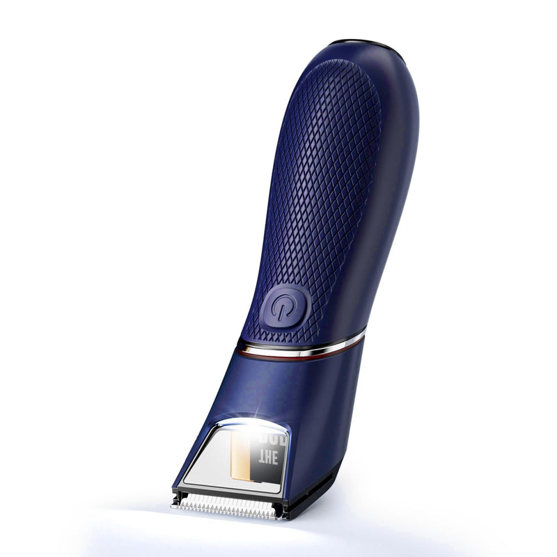 [Australia] - Body Hair Trimmer for Men: Pubic Hair Trimmer with Mirror & LED Light - Electric Ball Shavers with Ceramic Blades & Travel Lock - Body Groomer IPX7 Waterproof Wet/Dry Use for Groin/Legs/Chest 
