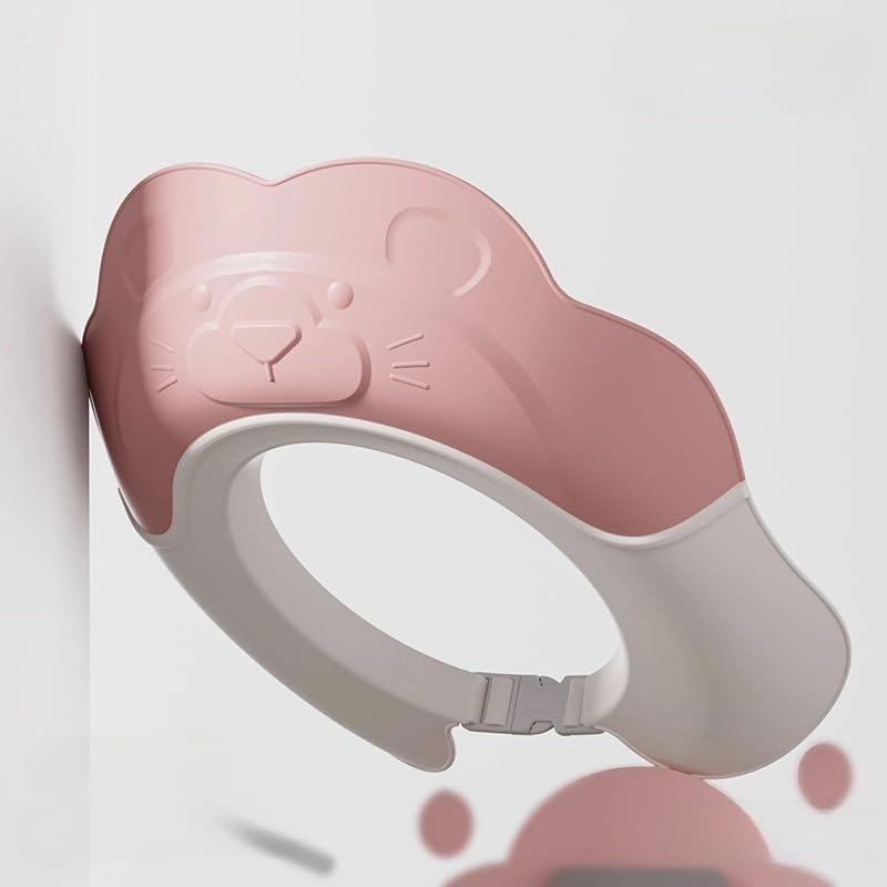[Australia] - Baby Shower Cap - Waterproof Bath Visor for Toddlers 1-3 Years, Extra Soft Silicone Hair Washing Hat for Kids, Keep Water Out of Eyes(Animal Design) (Pink) Pink 