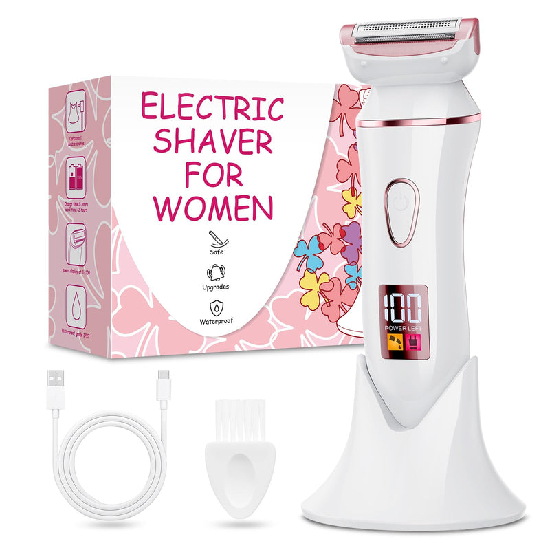 Electric Shaver for Women, Gifts for Women, Electric Razor for Womens, Rechargeable Wet Dry Lady Hair Remover,IPX7 Waterproof,Shaver for Legs (Rose Gold) Rose Gold