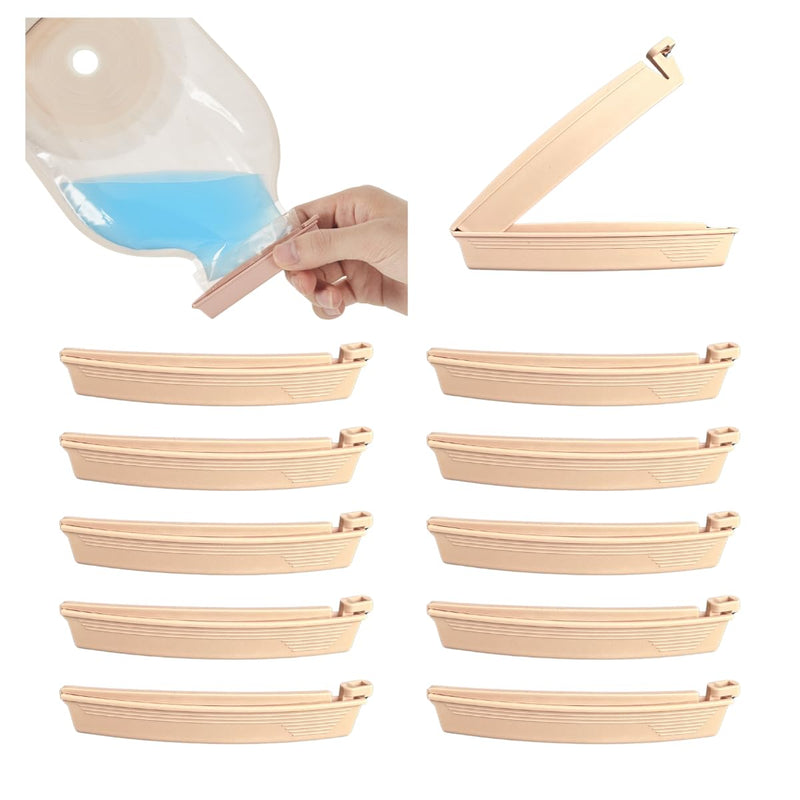 [Australia] - 10PCS Ostomy Bag Clips Drainable Pouch Clamps Tail Closure - Colostomy Supplies, Leak-Proof Tail Closure, Colostomy Sealing Clips, Ostomy Care Tools, Fistula Accessories 