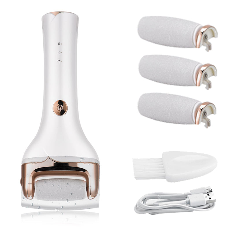 [Australia] - Electric Foot Callus Remover, Waterproof Rechargeable Pedicure Tool Foot Scrubber, Wet & Dry Use, Effectively Removes Hard Skin & Calluses for Smooth Feet 