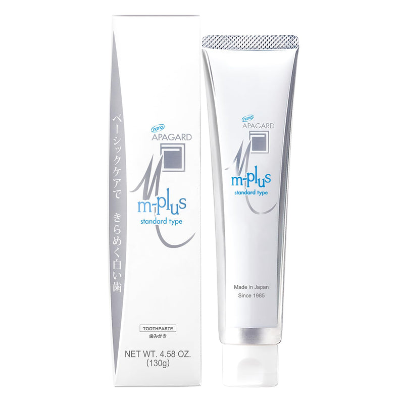 [Australia] - APAGARD® M-Plus, Sangi's Nano-Hydroxyapatite Toothpaste for Naturally Whiter Teeth. Fluoride-Free, for Family use, 130g / 4.58 oz, Mild Mint Flavor, Single Pack 