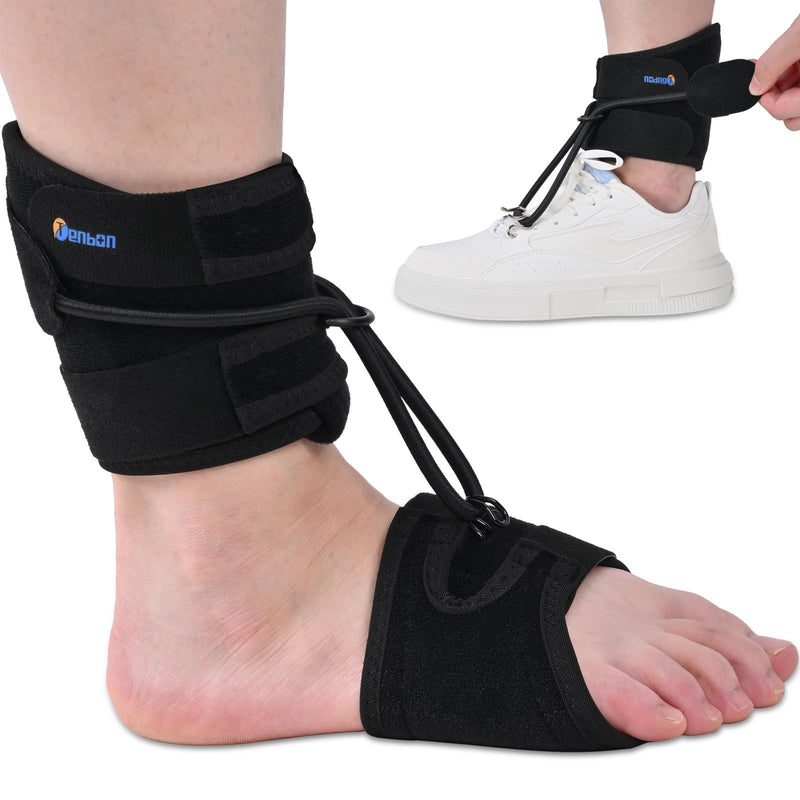 Tenbon Adjustable AFO Foot Drop Brace for Walking with Shoes, Socks, Or Barefoot Dorsiflexion Assist, Day & Night Use, Fits Left or Right Foot (Unisex, All-Day Wearable) M Day+Night (1 PACK)