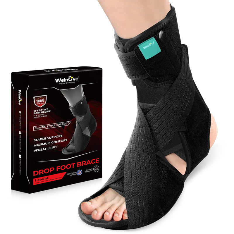 Welnove AFO Foot Drop Brace – Adjustable Lightweight Ankle Support Keeps Foot at 90° Dorsiflexion – Relieves Drop Foot, Achilles Tendonitis, Ankle Sprain