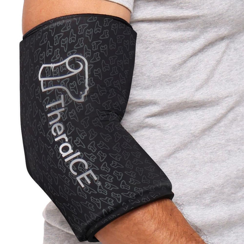 [Australia] - TheraICE Elbow Ice Pack PRO Compression Sleeve for Injuries, Reusable Gel Cold Packs Brace, Shin Splints, Calf Strain, Flexible Cold Wrap Recovery for Tennis Elbow, Tendinitis Pain Relief Large 