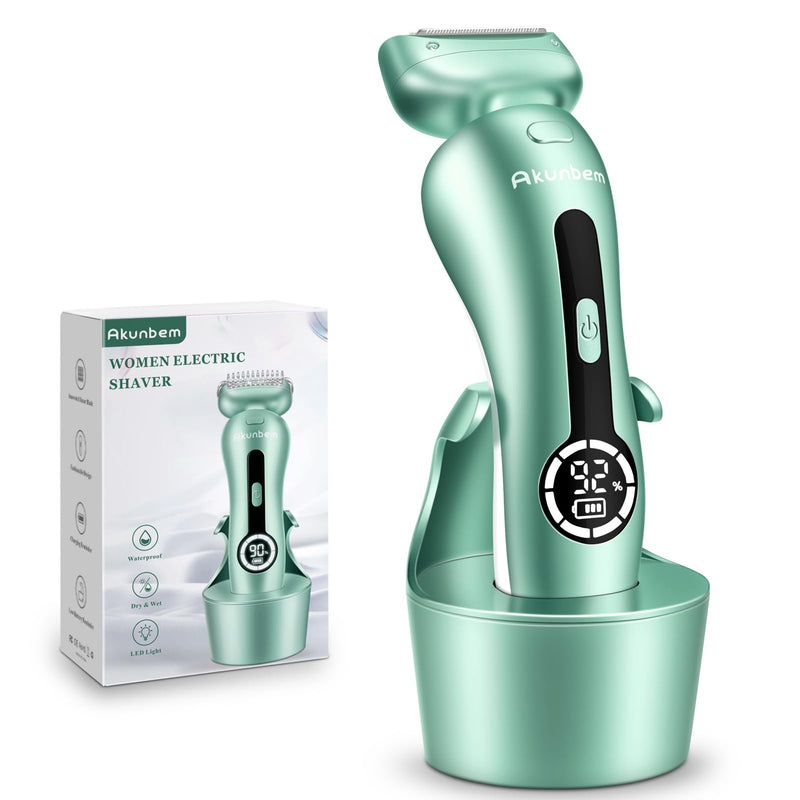 Electric Razor for Women Electric Shaver for Legs Bikini Trimmer for Women Underarm Public Hairs Rechargeable Womens Shaver with Detachable Head Wet Dry Use Painless Cordless