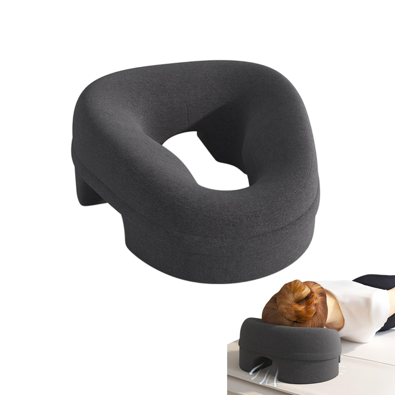 [Australia] - Face Down Pillow for Massage - Headrest Face Pillow for Bed, Stomach Sleeping, Prone Sleepers, Post-Eye Surgery Recovery, and Beach Tanning. Black 