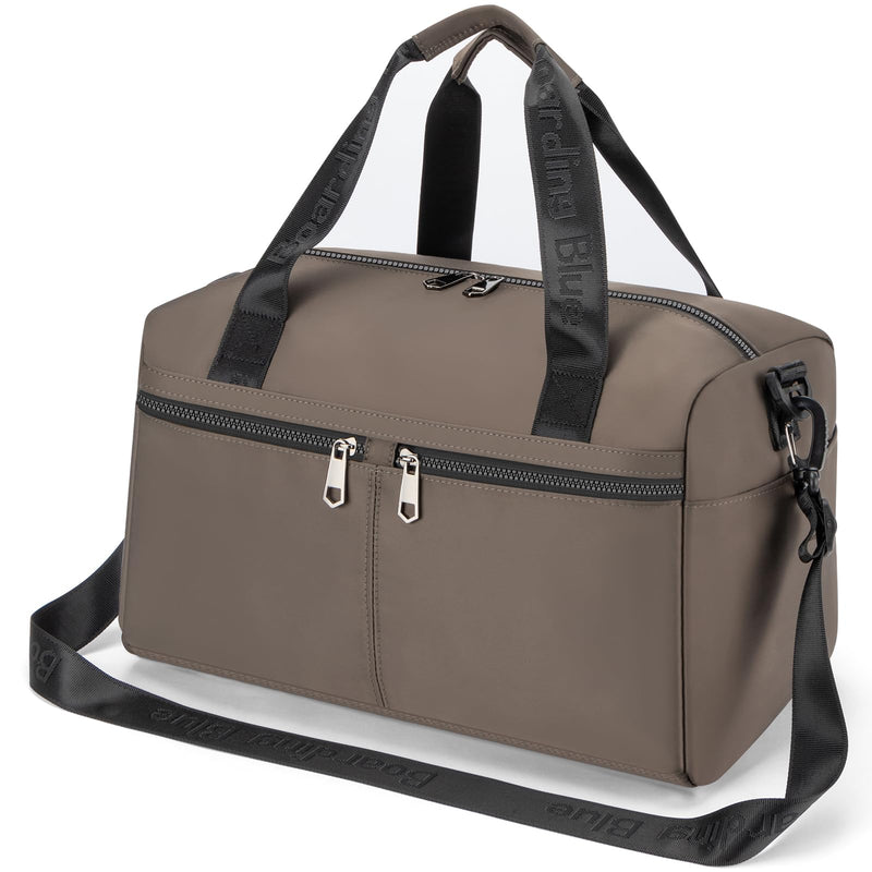For United Airline 17x10x9 Inches Personal Item Underseat Travel duffle bag, ports Tote Gym Bag,Shoulder Weekender Overnight Bag (Beige) Beige