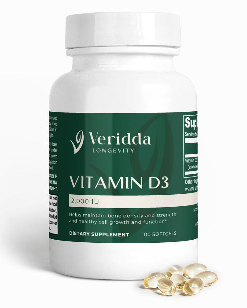 Vitamin D3 2000 IU Softgels – High Absorption Supplement for Immune Support, Bone Density & Teeth Health – Tiny, Easy to Swallow Daily Softgels – 100 Count