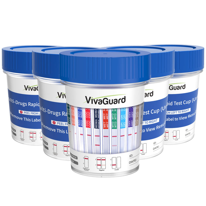 12 Panel Multi-Drug Test Kit,at Urine Home Drug Test Cup for All Drugs,Home Use Drug Test Kit Marijuana Urine,(AMP,BAR,BUP,BZO,COC,MDMA,MET,MOP丨OPI,MTD,OXY,PCP,THC)-[5 Pack] 5/BOX