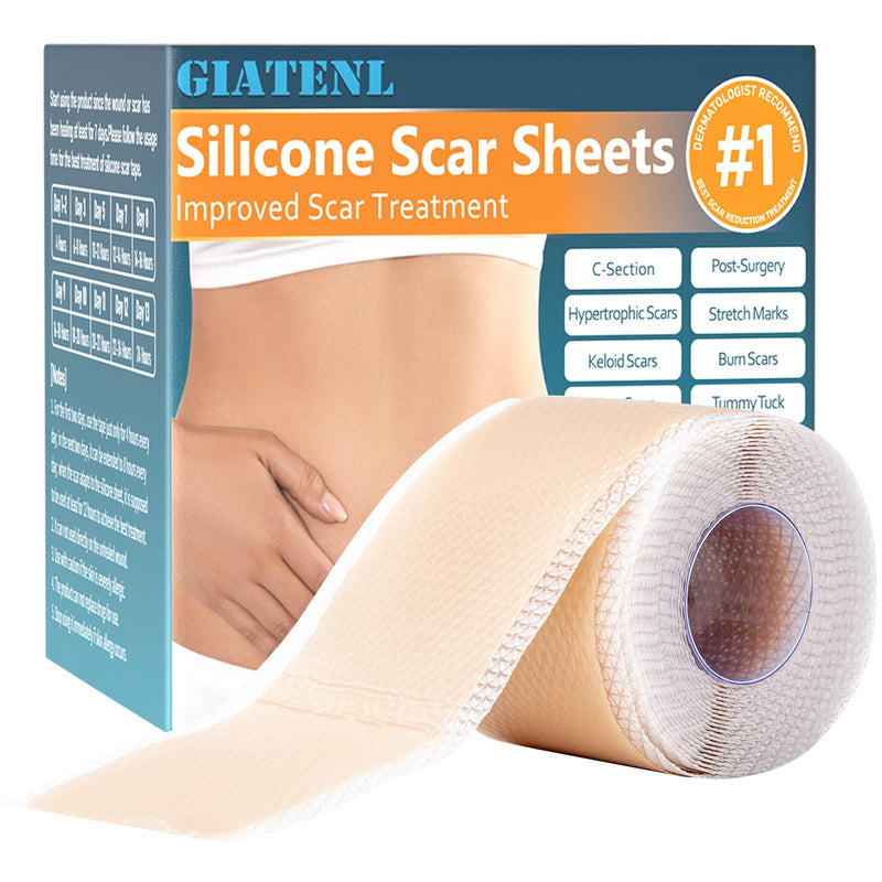 [Australia] - Silicone Scar Sheets, Silicone Scar Tape, Reusable Scar Silicone Strips for Scar Removal Treatment, Soft Silicone Scar Sheets for Surgical Scars, Keloid, C-Section, Burn et(1.6‚Äù x 59‚Äù Roll-1.5M) 1.5M 
