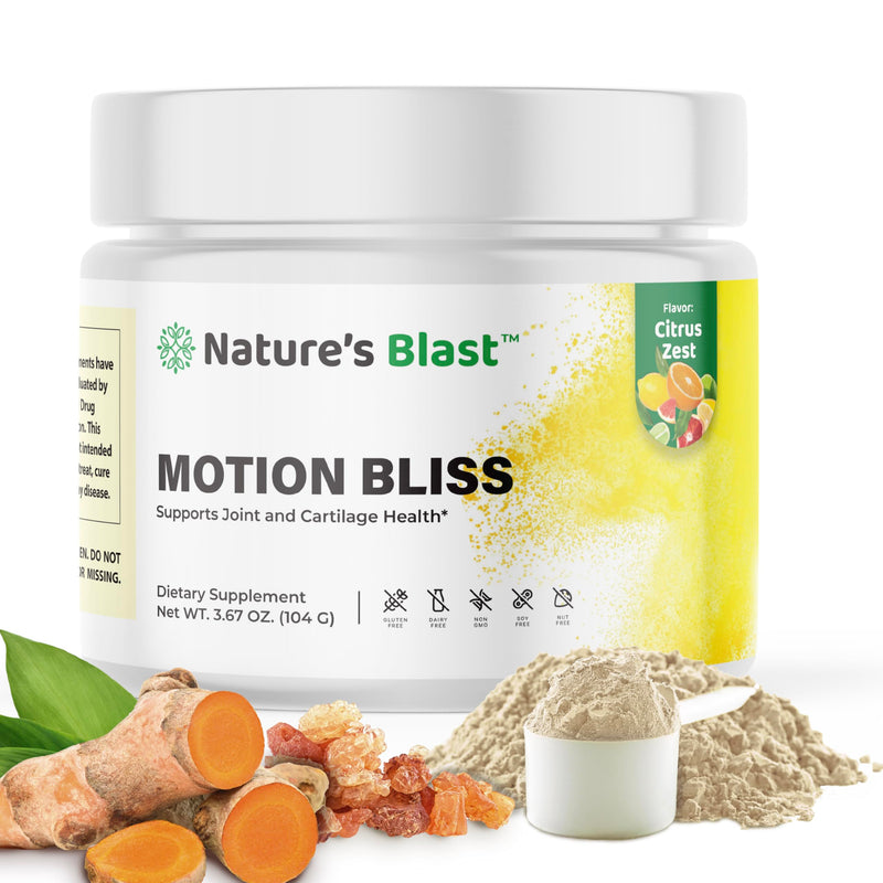 [Australia] - Motion Bliss Joint Supplements for Men & Women - Joint Health Support - with NEM, Calcium, Boswellia Serrata Extract, Collagen & More - 3.67 Oz - 30 Servings - Citrus Zest Flavor 