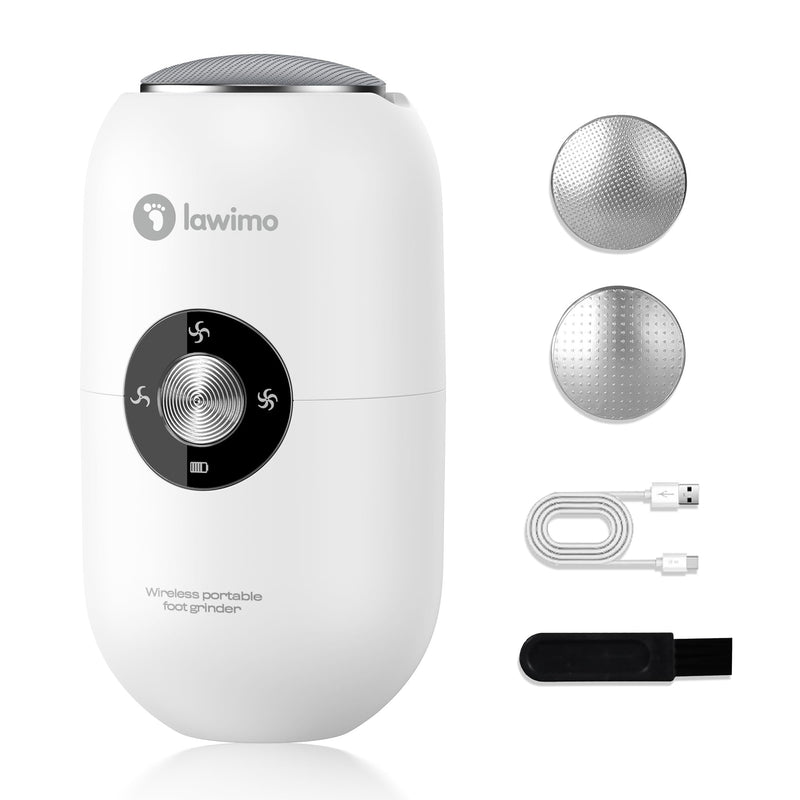 [Australia] - Electric Foot Callus Remover for Women Men, Rechargeable Electric Foot File Pedicure Tool with Stainless Steel Heads, Portable Feet Grinder for Cracked Dry Heels Dead Skin Calluses 