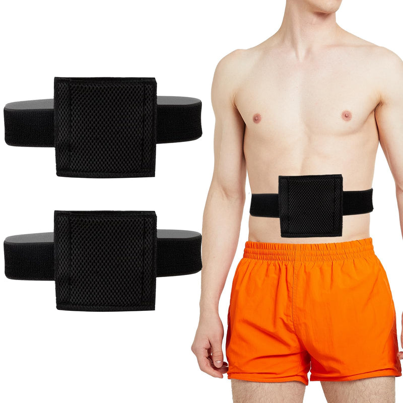[Australia] - 2PCS Breathable Feeding Tube Belt, Concealment and Comfortable Gastrostomy G Tube Accessories, Peritoneal Dialysis Belt with Mesh Sponge Pad Black Pd Belts Dialysis for Men Women Adults (Black M) 