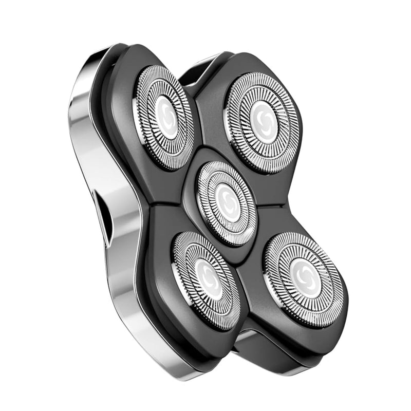 [Australia] - 5D Head Shaver Replacement Blades - Magnetic Floating Razor Heads, Wet & Dry Compatible, Precision Shaving, Waterproof & Skin-Friendly, Easy Blade Replacement for 5D Electric Shaver Silver-2 