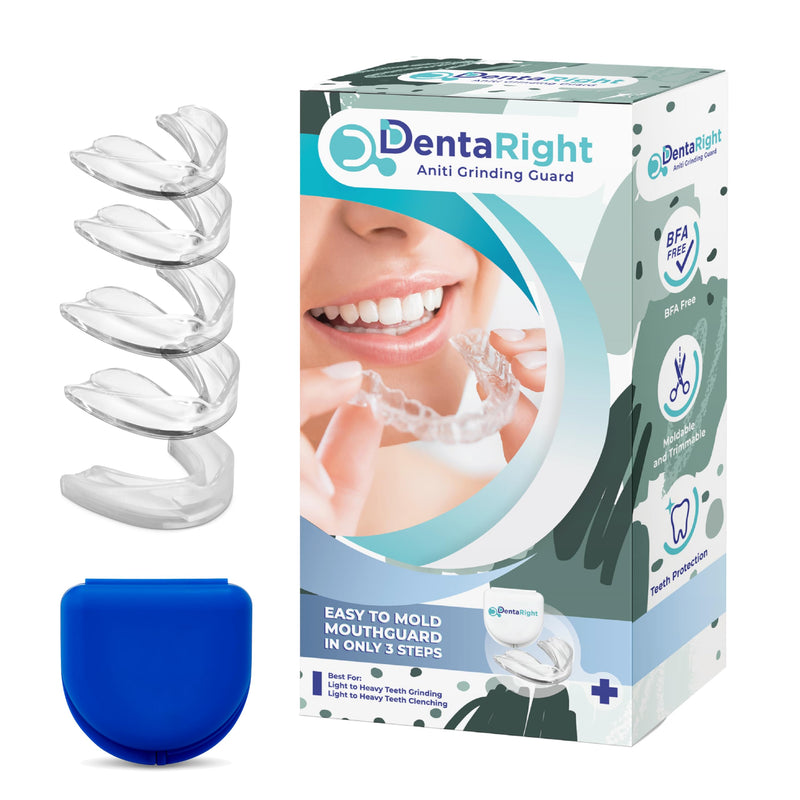 [Australia] - Anti Grinding Guards Pack of 5 Custom-Fit Mouthguards Comfortable and Durable Teeth Nighttime Protection 3 Models to Fit Most Mouths Trimmable & Moldable for Kids, Teens & Adults 