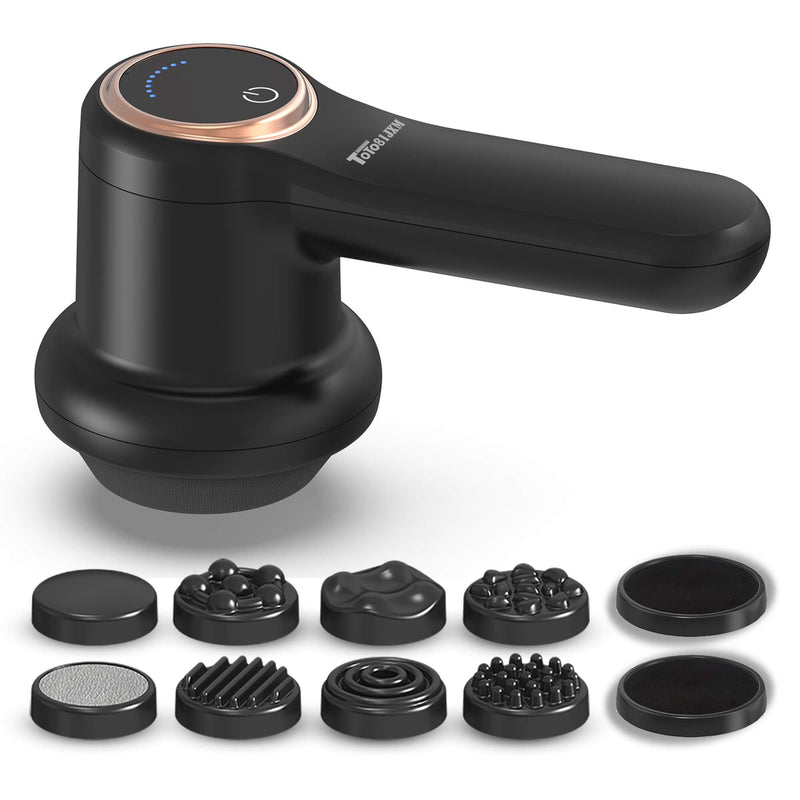 Handheld Cellulite Massager, Body Sculpting Machine, Lymphatic Drainage Device, Lipo Massage Roller for Stomach Belly Butt Arms Legs, Vibrating Massage Home Use Cordless & Mini (Black) Black
