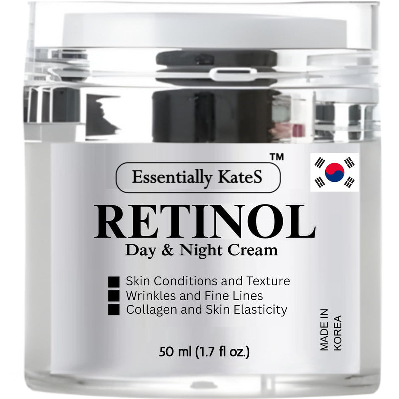 Essentially KateS Retinol Cream for Face and Eye, The Gentle Revolution | K-Beauty Anti-Aging Moisturizer with Hyaluronic Acid and Vitamin E | Gentle, Hydrating, Firming, 50 ml (1.7 fl oz) 1.7 Fl Oz (Pack of 1)