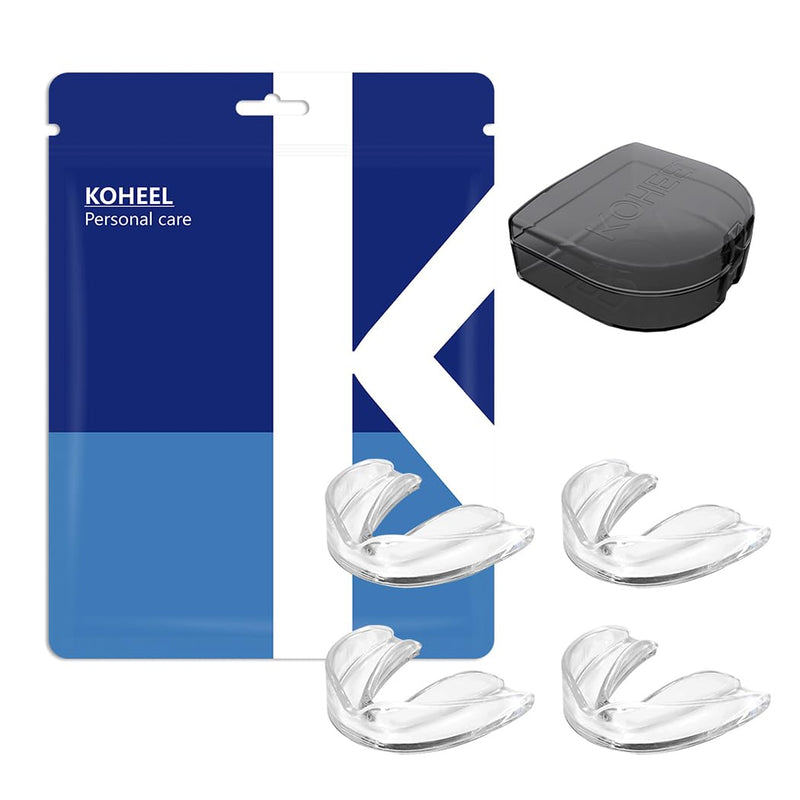 KOHEEL MG Moldable Mouth Guard for Teeth Grinding and Clenching, Perfect Fit Night Guard, Dental Guard for Bruxism Relief, 4 Count (4 Large) 4 Large