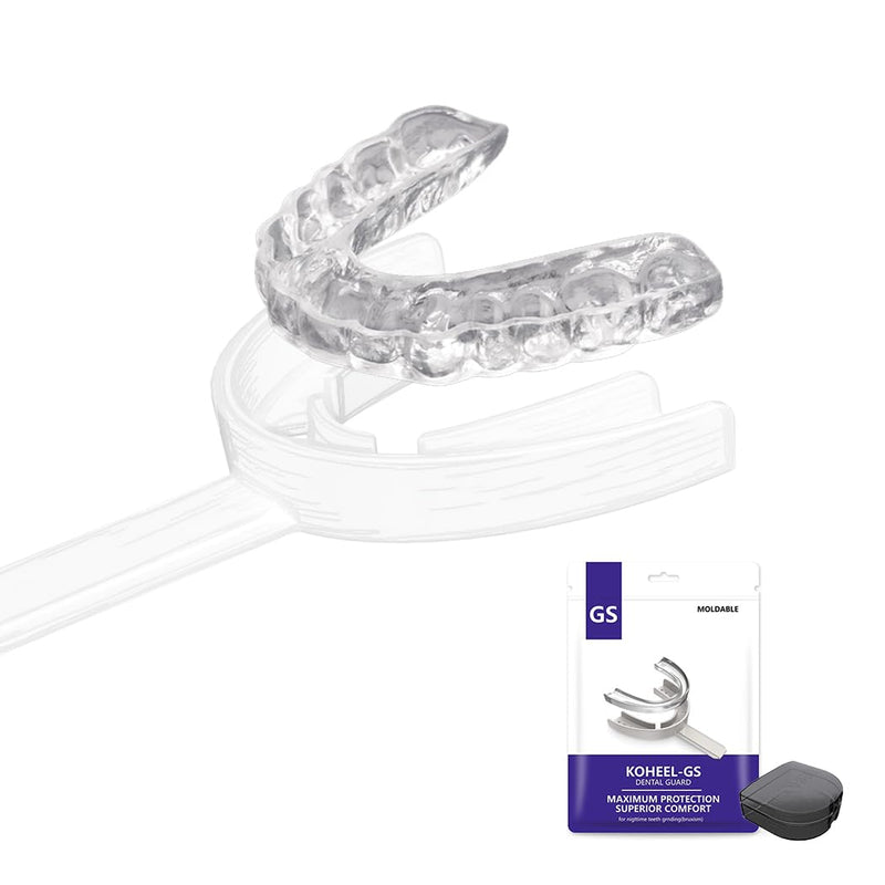 [Australia] - KOHEEL GS Moldable Mouth Guard for Teeth Grinding and Clenching, Night Guard for Bruxism Relief, 5 Count (White, Large Size) White, Large Size 