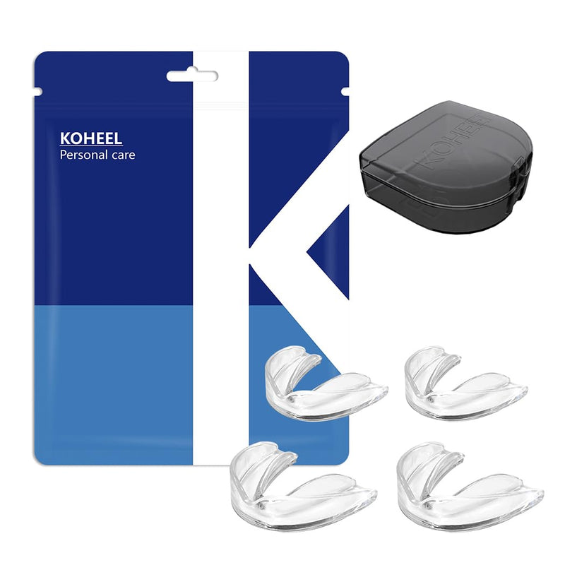 [Australia] - KOHEEL MG Moldable Mouth Guard for Teeth Grinding and Clenching, Perfect Fit Night Guard, Dental Guard for Bruxism Relief, 4 Count (2 Large & 2 Small) 2 Large & 2 Small 