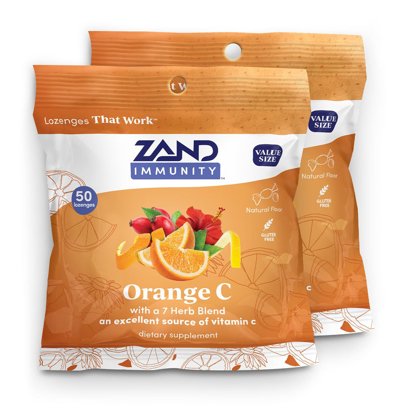 ZAND Immunity Orange C Vitamin C Throat Lozenges 2 Pack, 50ct ea