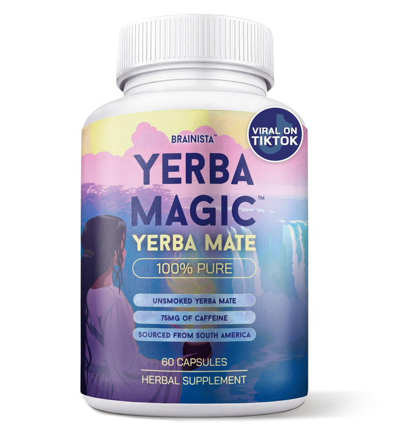 [Australia] - Yerba Magic 100% Yerba Mate Capsules - Clean Energy, Brain Fog Buster, and Gut Health | Natural Caffeine with 60 Servings 