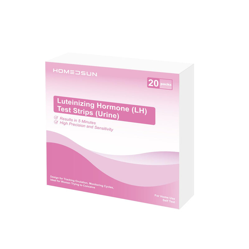 20 LH Ovulation Test Strips, Urine Cycle Tracking for Women | Individually sealed cycle monitoring refills with sanitary absorption materials for routine wellness tracking