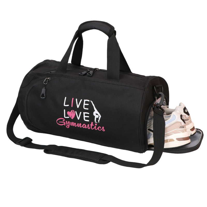 kilofly Girl's Ballet Dance Sports Gymnastics Gym Duffel Bag Travel Carry On 16.5 inch s4