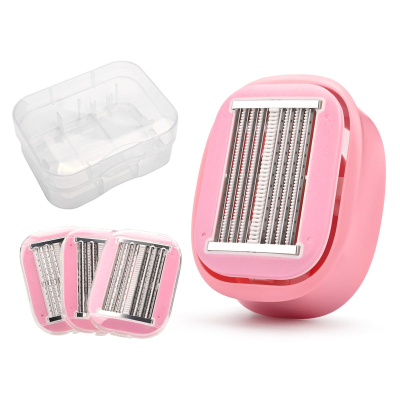 [Australia] - Travel Razors for Women & Men Self-Cleaning, Quick, Smooth, and Safe Self-Stropping Razor Blades for Shaving Head, Legs, Arms, Body (Pink) 