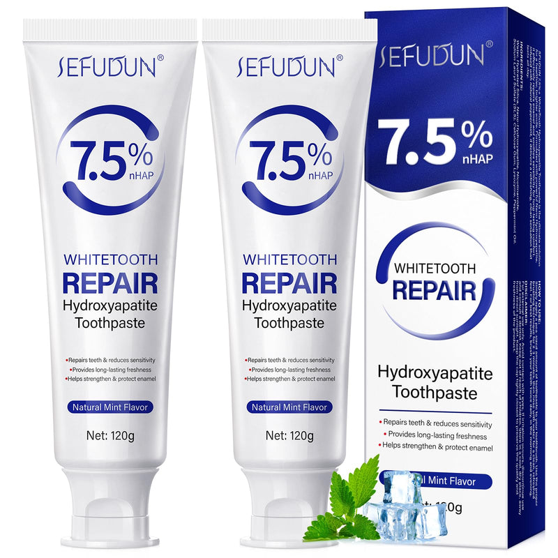 [Australia] - 2 Pack Hydroxyapatite Toothpastes for Enamel Protection and Tooth Strengthening (4.23 Oz), Fluoride-Free Formula with Gentle Mint, for Sensitive Teeth, Daily Protection, Long-Lasting Fresh Breath 