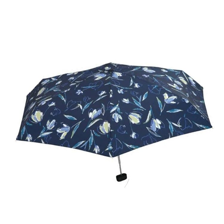Wpc. Floating Tulip Mini Umbrella – Compact Folding Japanese-Style Parasol for Rain & Sun, UV Protection, 19.7” Canopy
