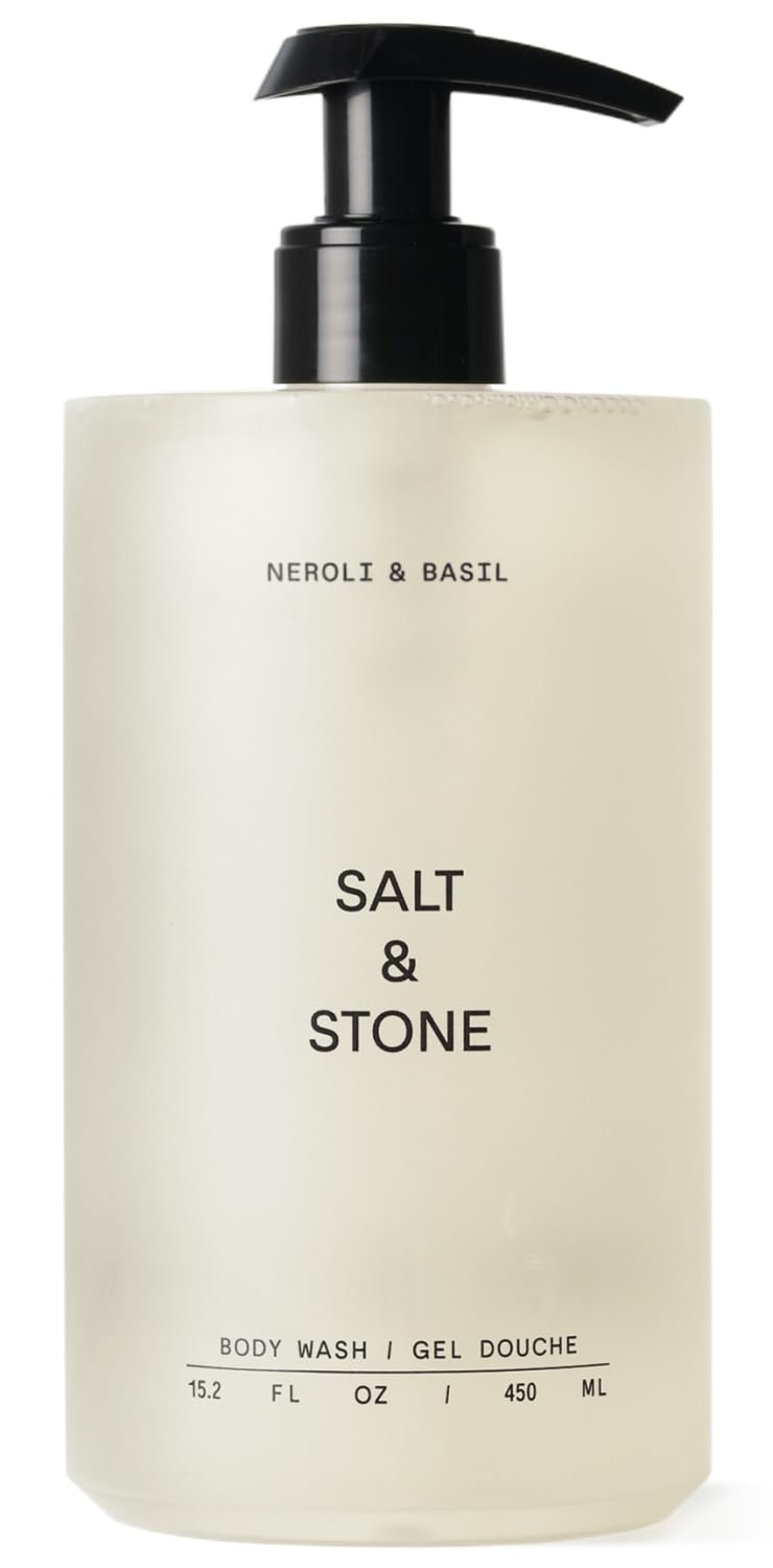 Salt & Stone Body Wash for Women & Men, Neroli & Basil 15.2 fl oz | Shower Gel, Sulfate-Free, Paraben-Free, Dye-Free, Vegan, Hydrating & Moisturizing with Antioxidants, Vitamin C, Niacinamide 15.2 Fl Oz (Pack of 1)