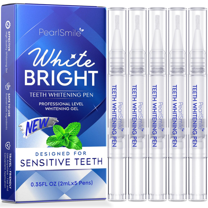 [Australia] - Teeth Whitening Pen – 35% Urea Peroxide Gel, Clear Twist-Dispensing Whitening Pens for Stain Removal, Professional-Strength, Easy-to-Use, Travel-Friendly(A Set of 5 Pens) 0.07 Fl Oz (Pack of 5) 