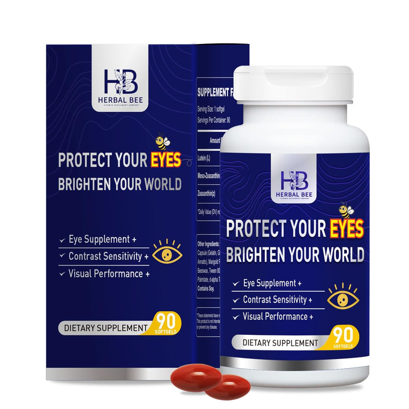 [Australia] - Eye Supplement - Lutein 10mg, Meso-Zeaxanthin 10mg, Zeaxanthin 2mg - Eye Vitamins Supports Vision, Blue Light Protection & Macular Health - Natural Antioxidant Formula | 90 Softgels 