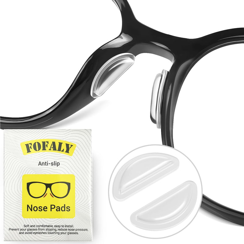 [Australia] - Nose Pads for Glasses, Anti-Slip Silicone Eyeglass Nose Pads, 2.5mm Heightened Airbag Cushions, Comfortable D-Shaped Adhesive Replacement Nose Pad for Sunglasses (5 Clear Pairs) 5 Clear Pairs 