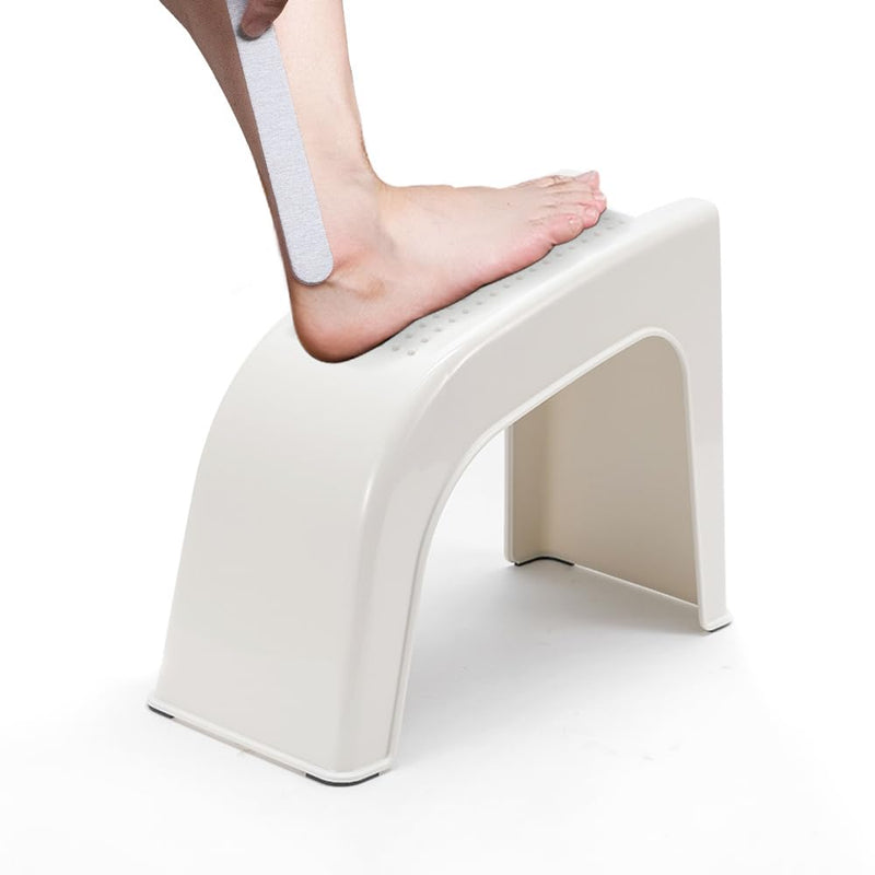 [Australia] - Shower Foot Rest for Shaving Legs, Non-Slip Pedicure Foot Rest, Shower Foots Step Stool for Shaving Legs, Plastic Sturdy Pedicure Stand -White White 