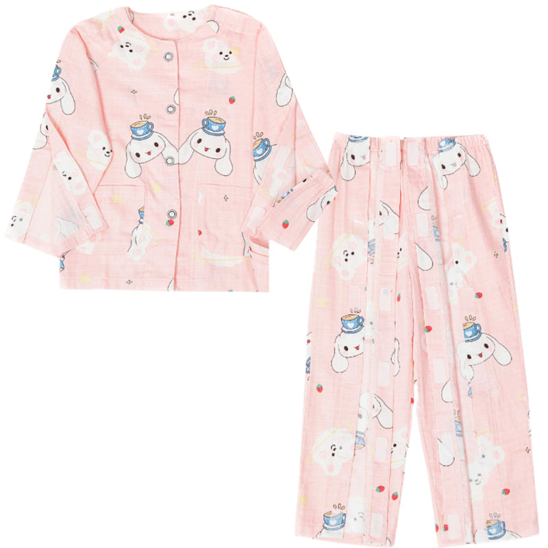 [Australia] - Adaptive Clothing for Children Long Sleeve Cotton Tear Away Full Opening Bedridden Patient Clothing Pink 8 