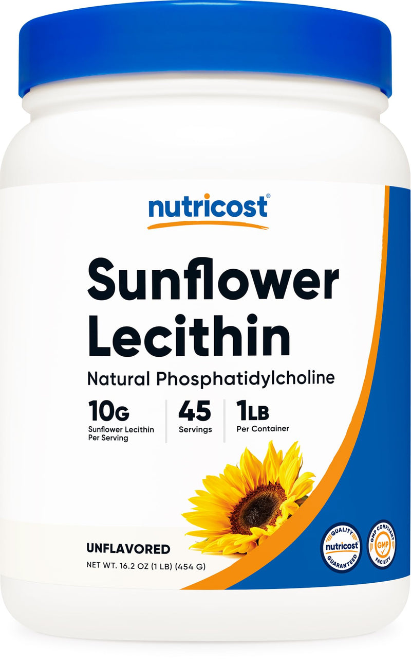[Australia] - Nutricost Sunflower Lecithin (1 Pound) - Natural Phosphatidylcholine, Vegan, Gluten-Free, GMO-Free 