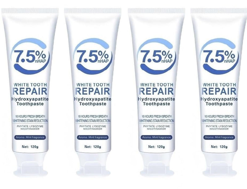 [Australia] - 4PCS 7.5% Hydroxyapatite Toothpastes for Enamel Protection and Tooth Strengthening, 7.5% Nano Hydroxyapatite Toothpaste White Tooth Repair, Fluoride-Free, Gentle Mint, Fresh Breath 4 