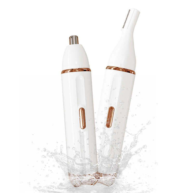 Nose Hair Trimmer for Women - 2-in-1 Painless Eyebrow & Facial Hair Trimmer for Women and Men, USB Rechargeable, Waterproof & Easy to Clean, Ear & Nose Groomer