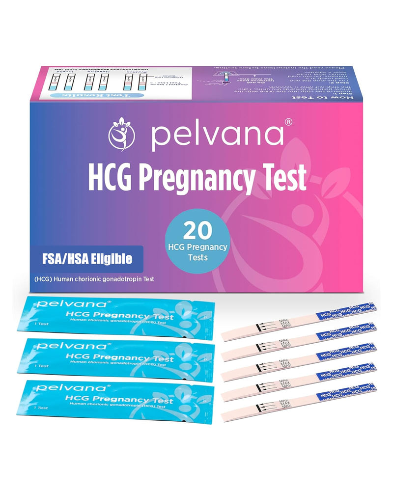 Pelvana Pregnancy Test Strips Easy at-Home Bulk Pregnancy Kit (20 Tests) | Value Pack Ideal for Women Trying to Conceive Naturally & Needing to Test Often, 20 HCG Pregnancy Tests, Results in 5 Minutes Pregnancy Tests - 20 HCG