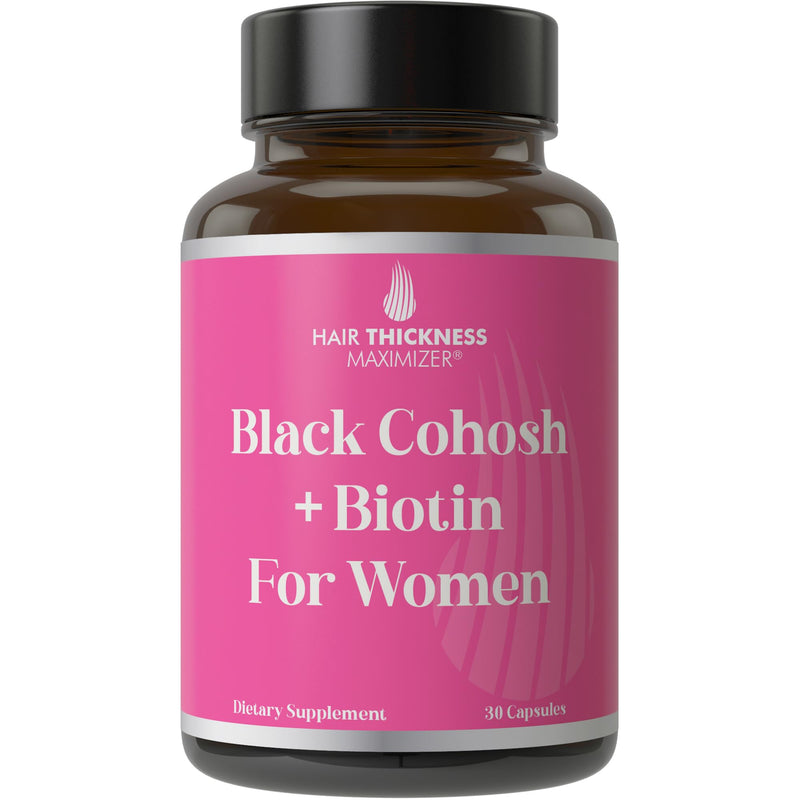 [Australia] - Black Cohosh + Biotin - Menopausal Hair Growth Supplement for Women. Menopause & Postmenopause Vitamins for Fuller Hair, Less Thinning, Hot Flashes. Black Cohosh, Biotin, & Chasteberry. Clean & Vegan 