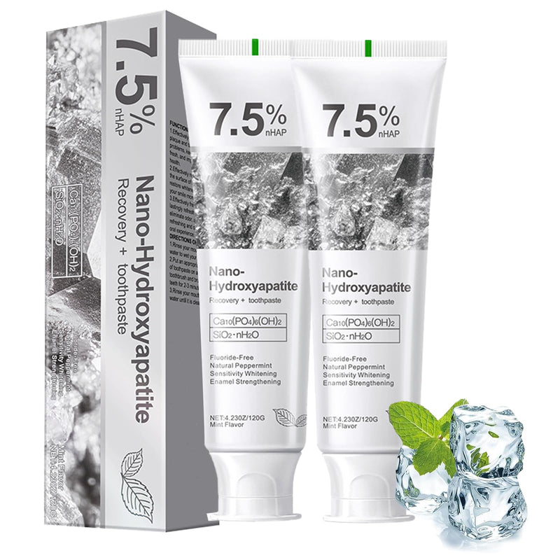 [Australia] - 2Pcs Hydroxyapatite Toothpaste, Deep Cleaning Toothpaste, Advanced Enamel Protection, Fluoride-Free Formula with Gentle Mint, for Sensitive Teeth (120g) 