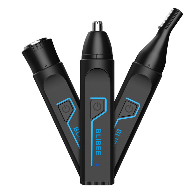 [Australia] - Ear and Nose Hair Trimmer for Men Women, 3-in-1 Professional Painless USB Rechargeable Eyebrow Trimmer, Nose Hair Trimmer for Men, Facial Hair Remover with Powerful Motor, Black 