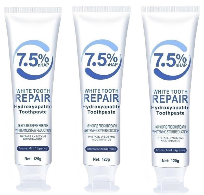 [Australia] - Hydroxyapatite Toothpastes for Enamel Protection and Tooth Strengthening, 7.5% Hydroxyapatite Whitening Toothpastes - Fluoride-Free, Gentle Mint, Fresh Breath, Daily Use for Oral Health (3) 3 