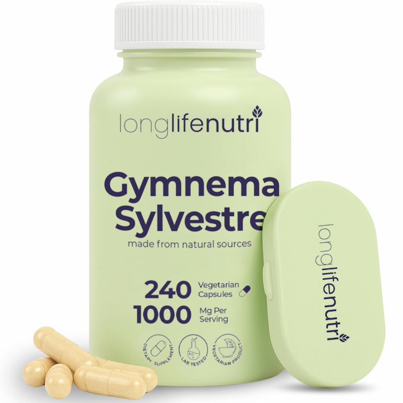 [Australia] - Gymnema Sylvestre 1000mg - Organic 20:1 Leaf Extract, 240 Vegetarian Capsules, 4-Month Supply, Herbal Supplement for Gut Health, GMP Certified, Made in USA 240 Count (Pack of 1) 